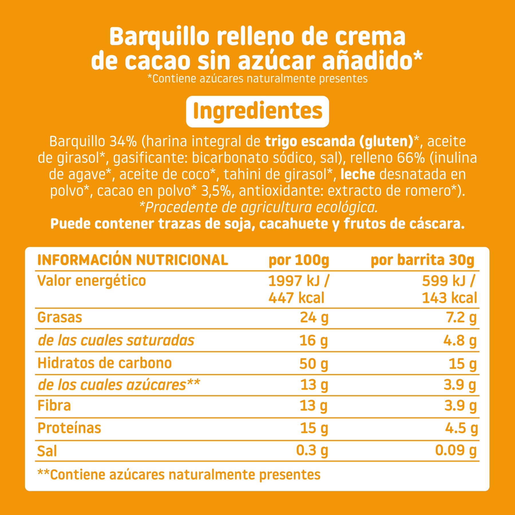 Barquillo relleno de crema ingredientes