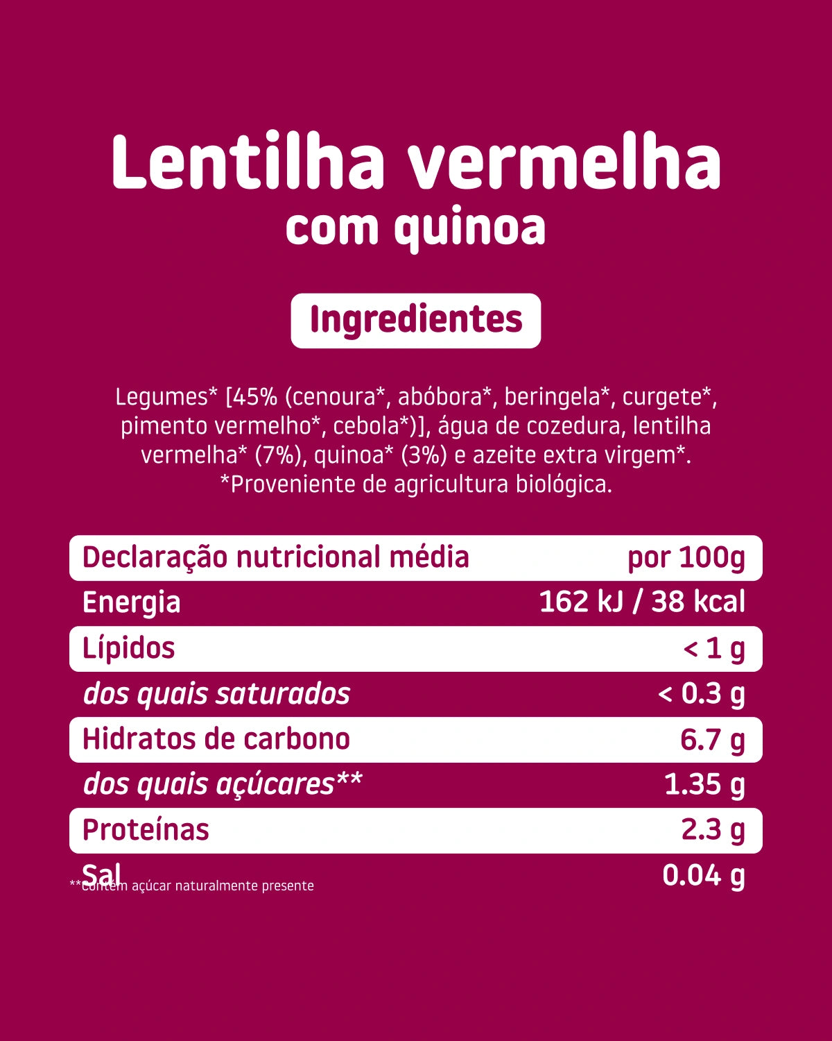 lentilha vermelha com quinoa ingredientes