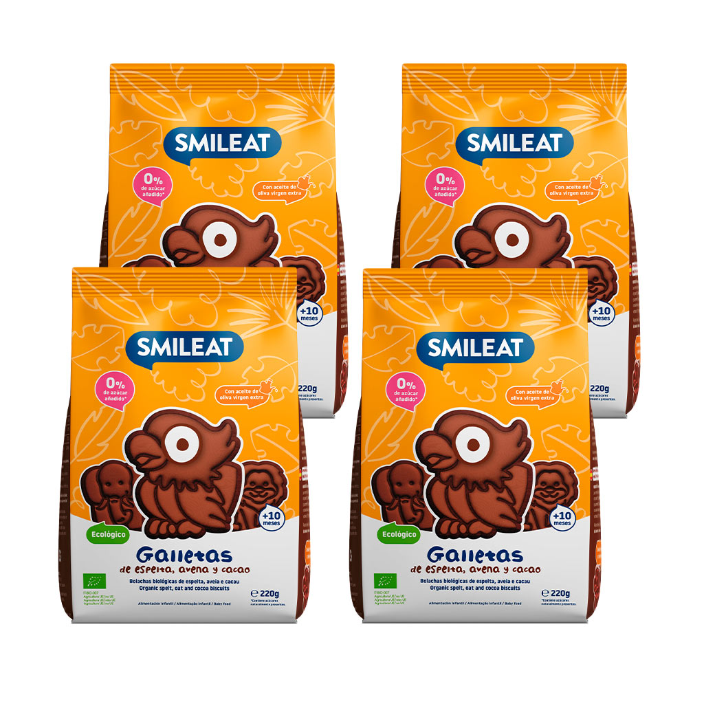 Pack Galletas avena, espelta y cacao 4uds