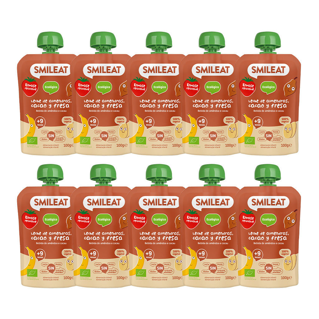 Pack Pouches Leche de almendras, cacao y fresa 10 Uds