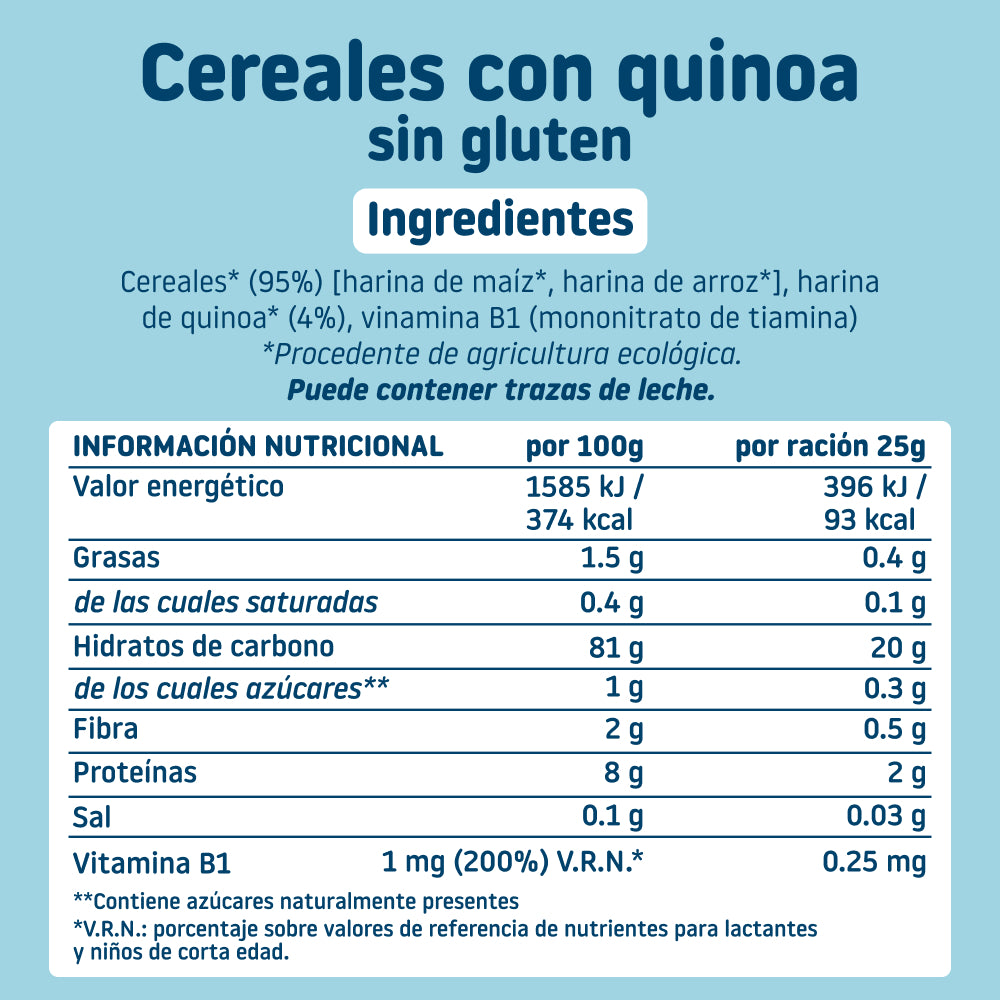 Papillas de cereales para bebé