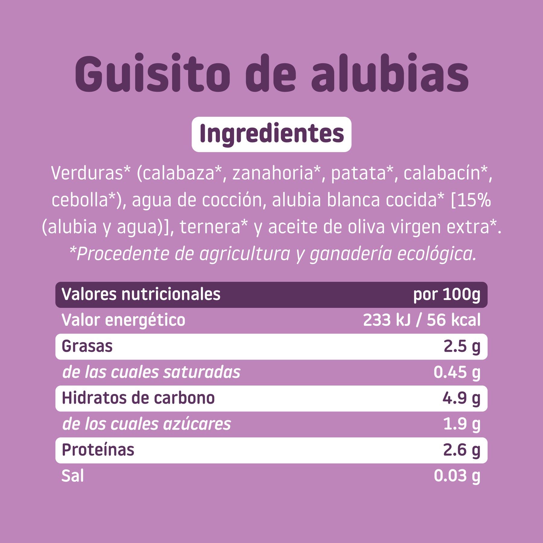 Tarrito de guisito de alubias