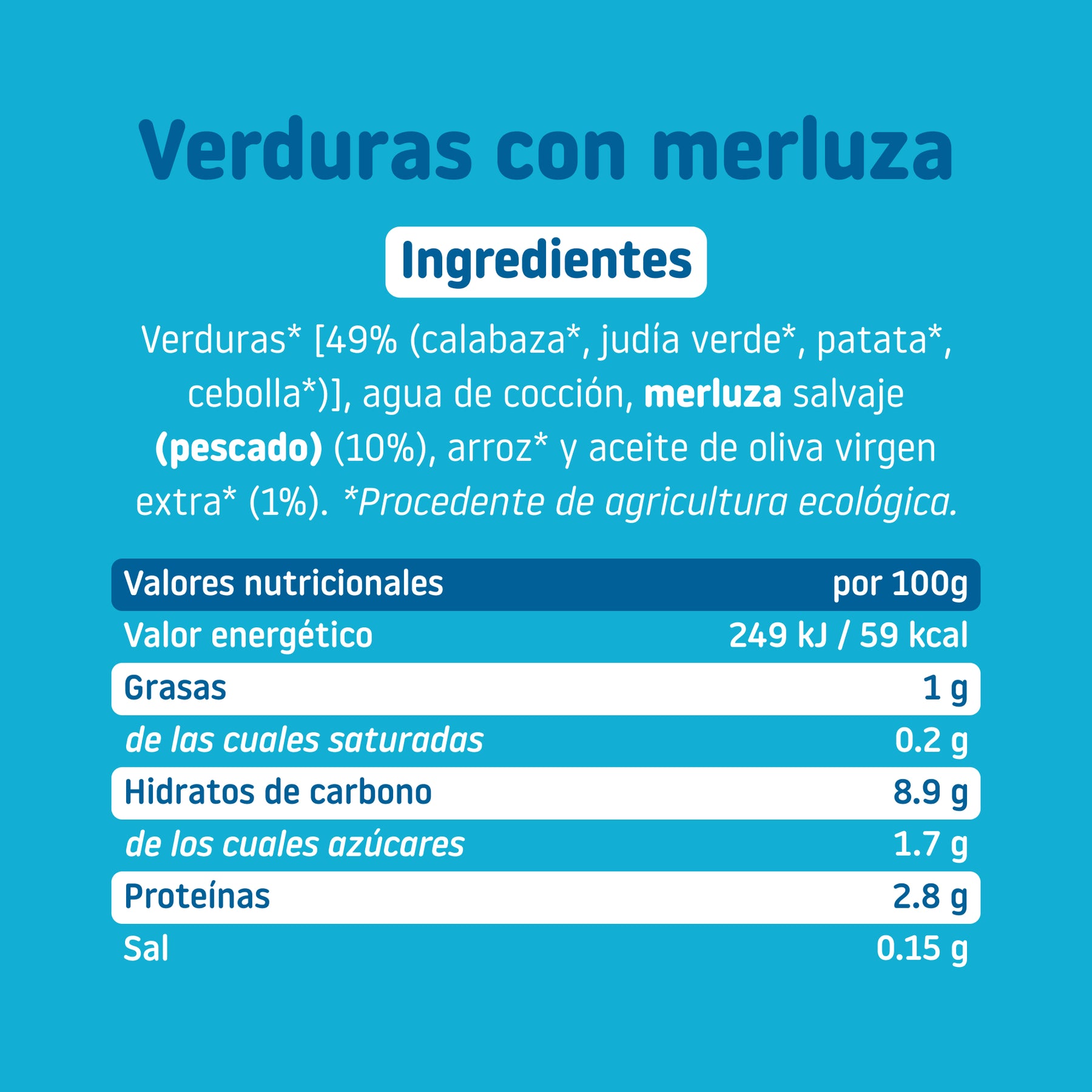 Tarrito Dorado de verduras con merluza