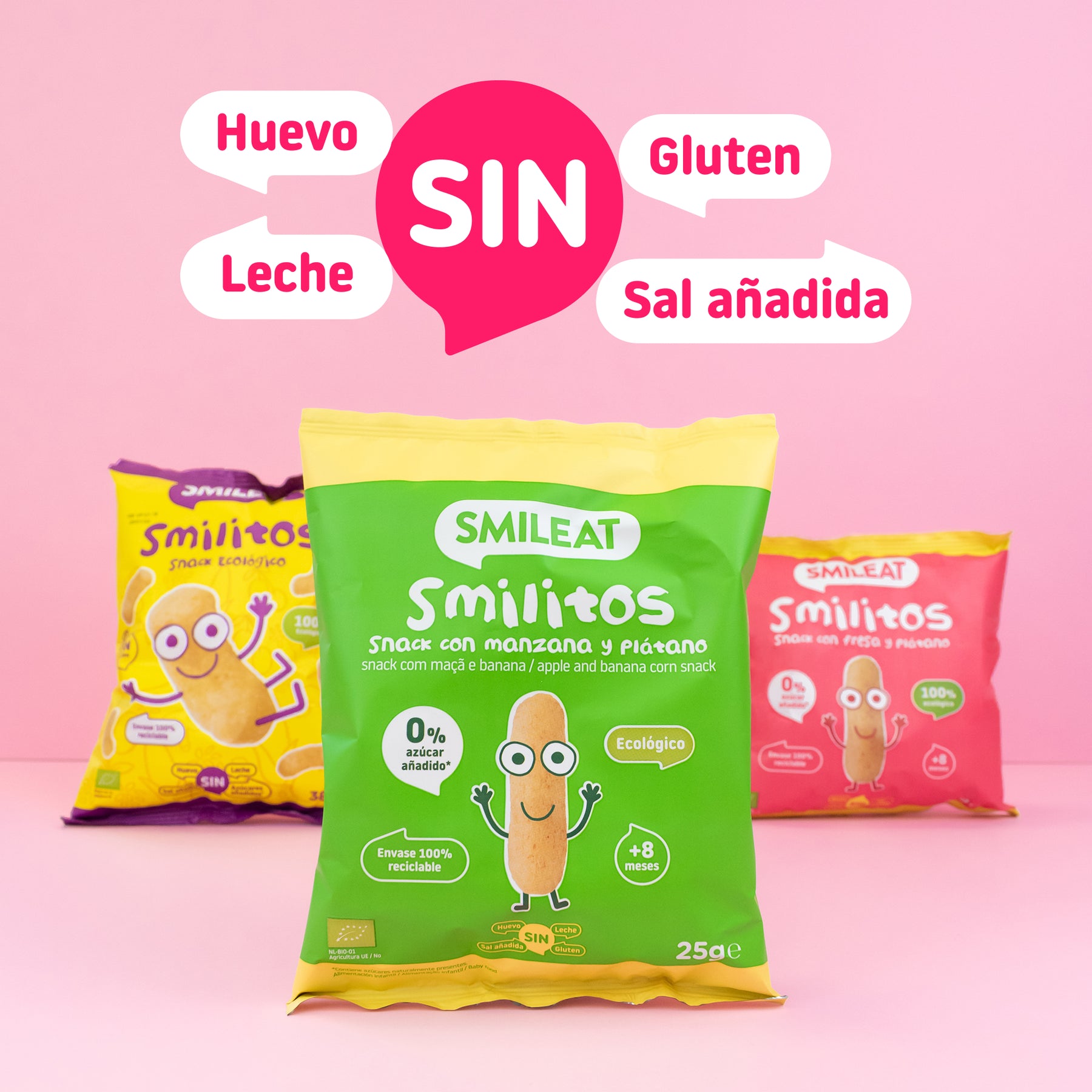 Pack Smilitos fresa y plátano 8Uds