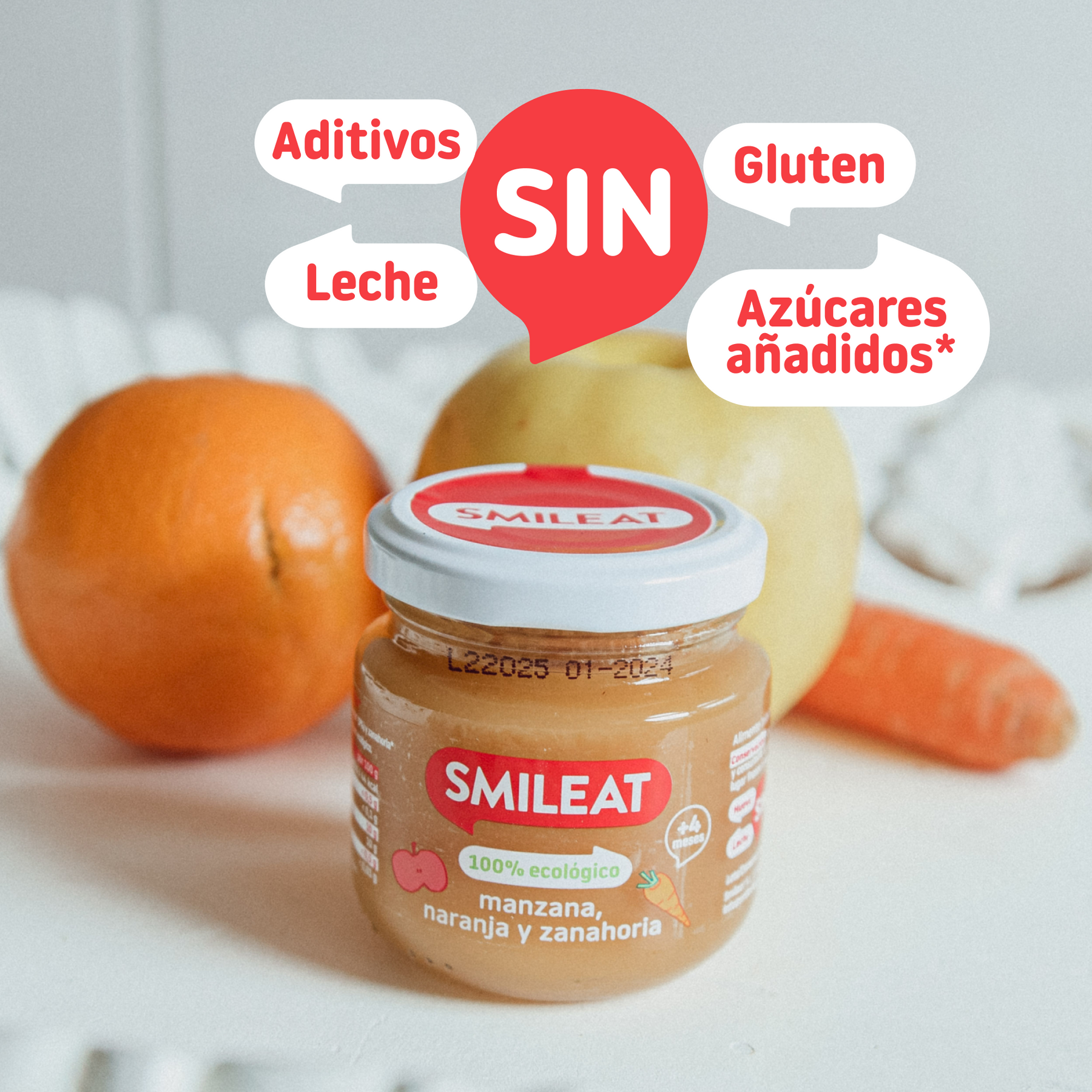 Tarrito de manzana, naranja y zanahoria
