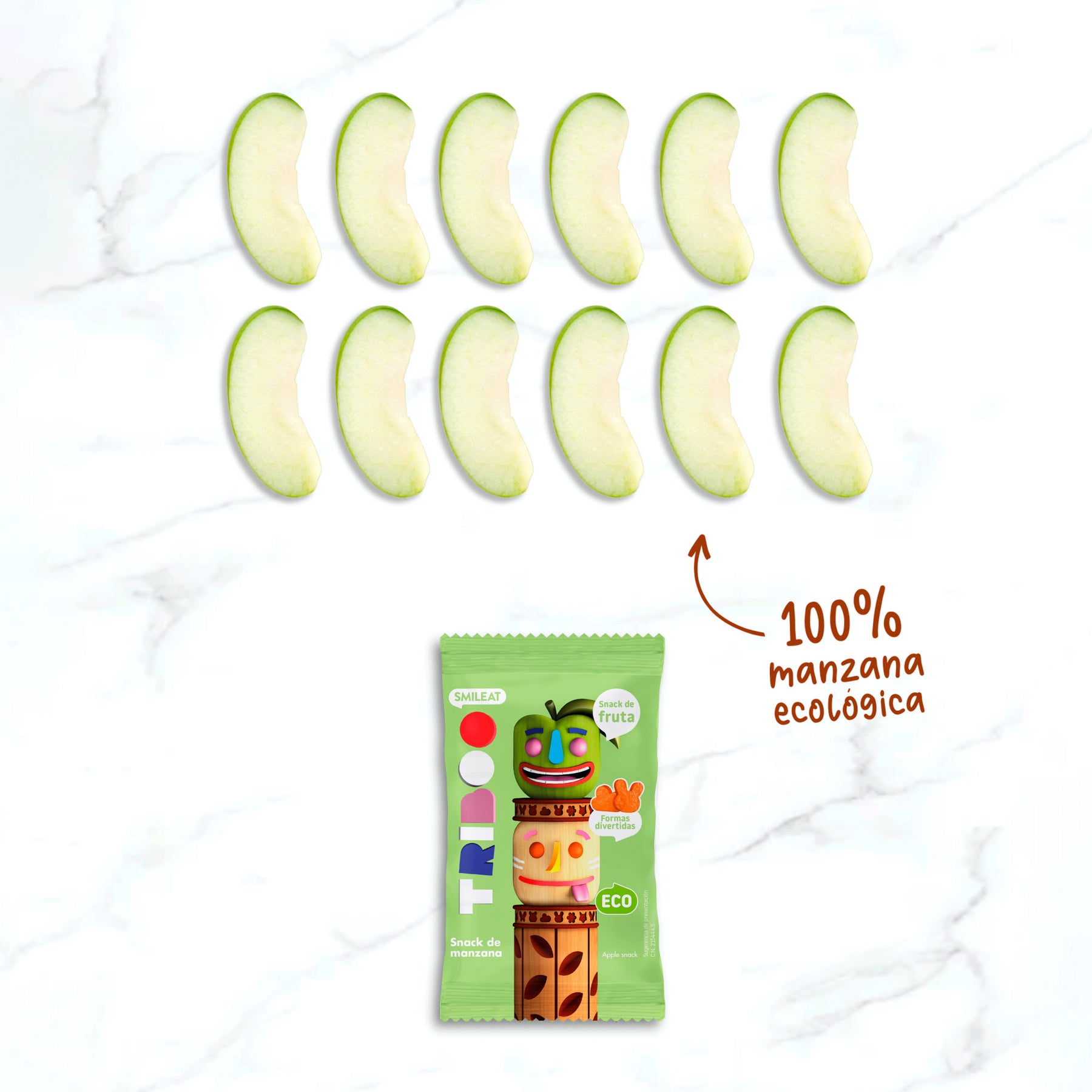 Snack de frutas de manzana ecológica de TRIBOO