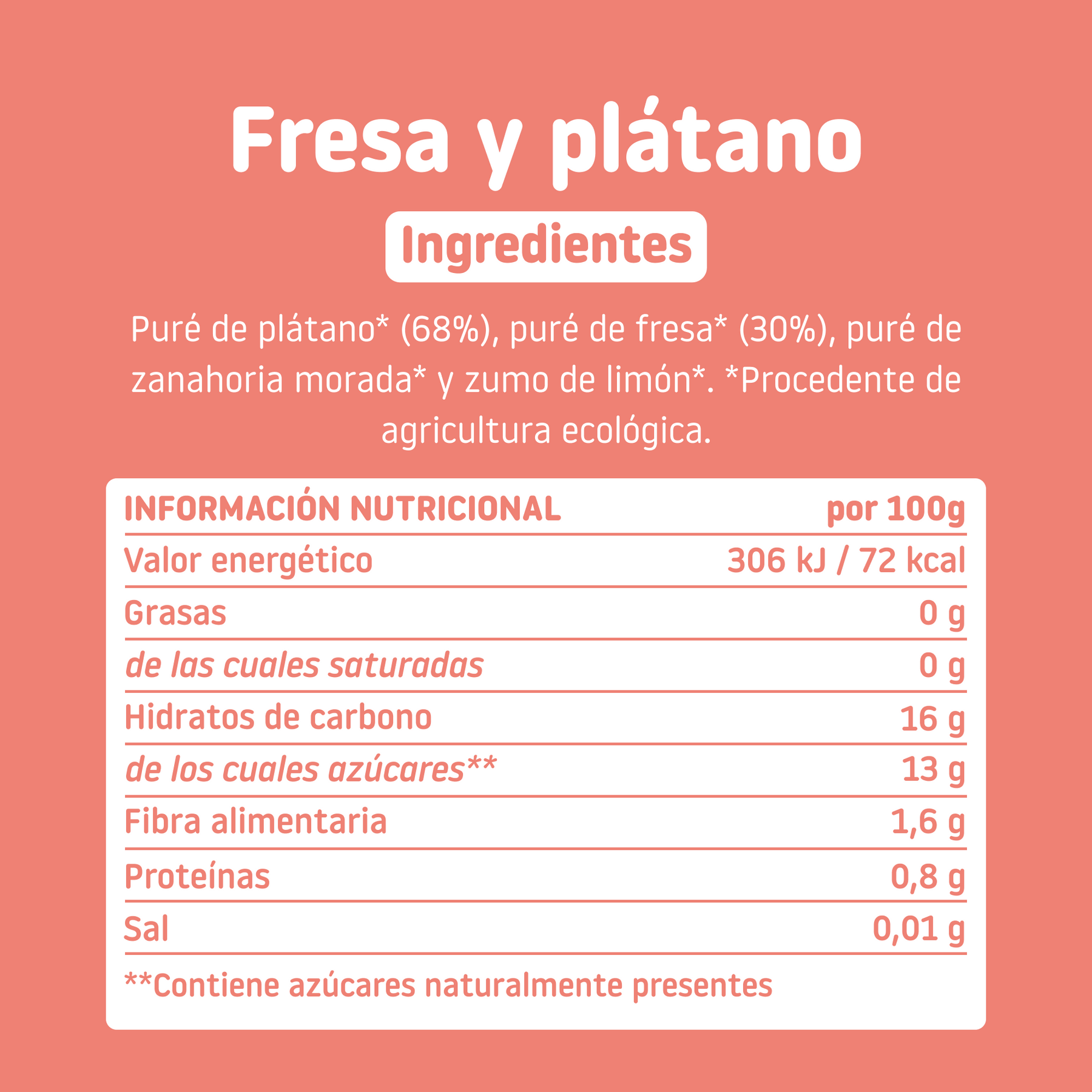 Pouch de fresa y plátano