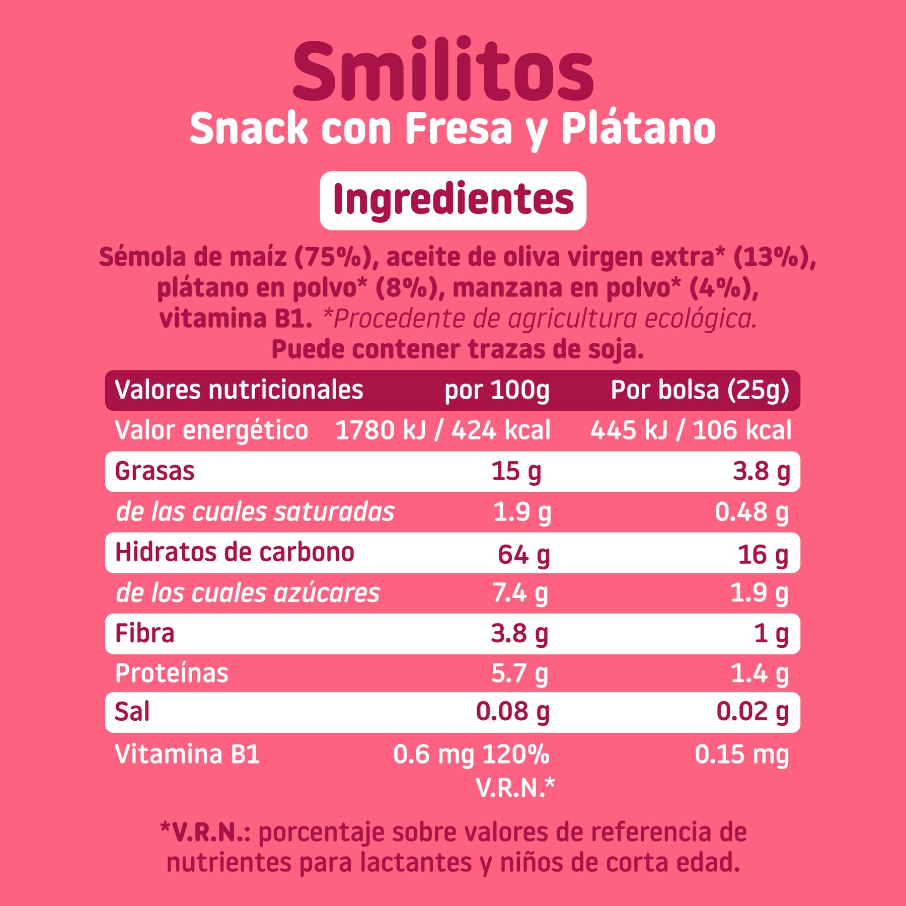Pack Smilitos fresa y plátano 8Uds