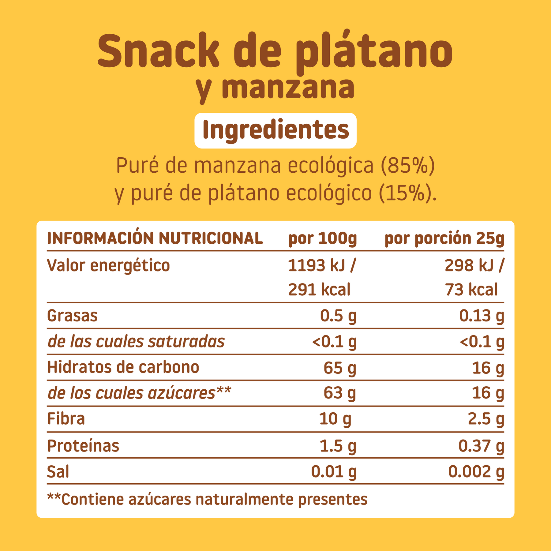 Snack TRIBOO de plátano y manzana