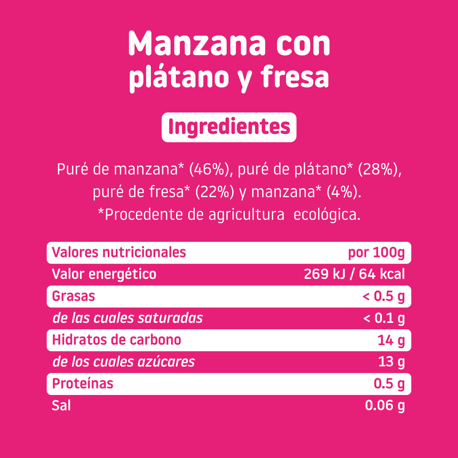 Tarrito de CA-CHI-TOS manzana con plátano y fresa