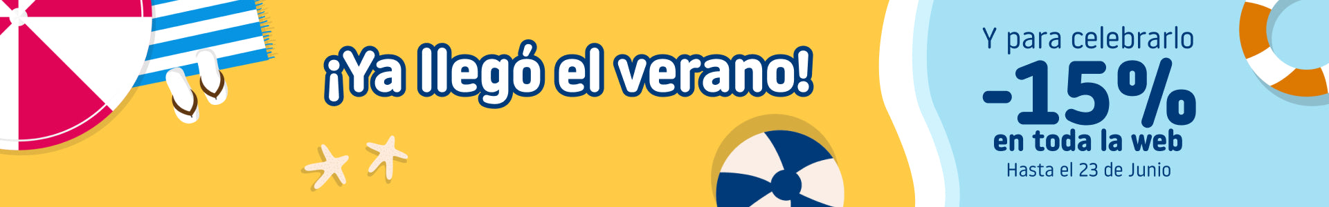 Campaña de verano -15% descuento en la web