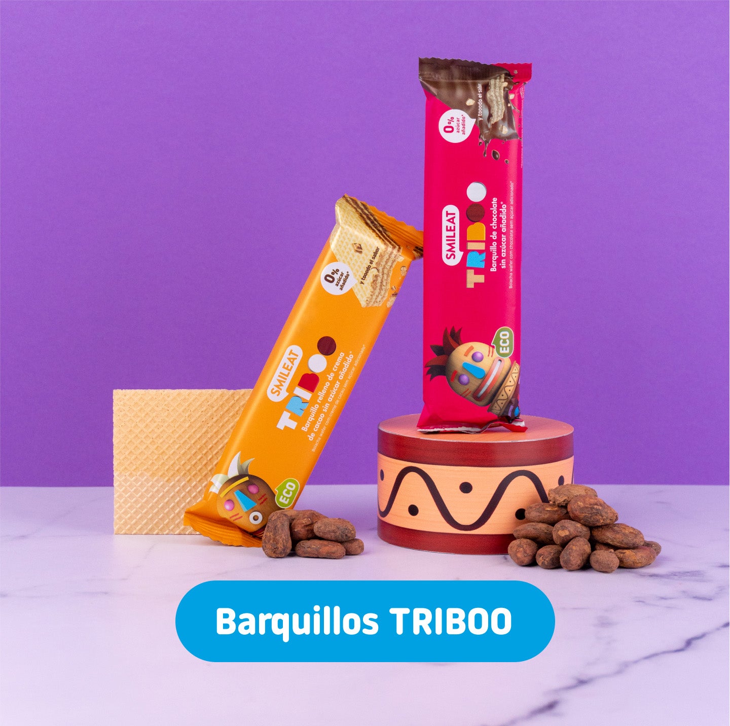 Snack o merienda barquillos sin azúcares añadidos