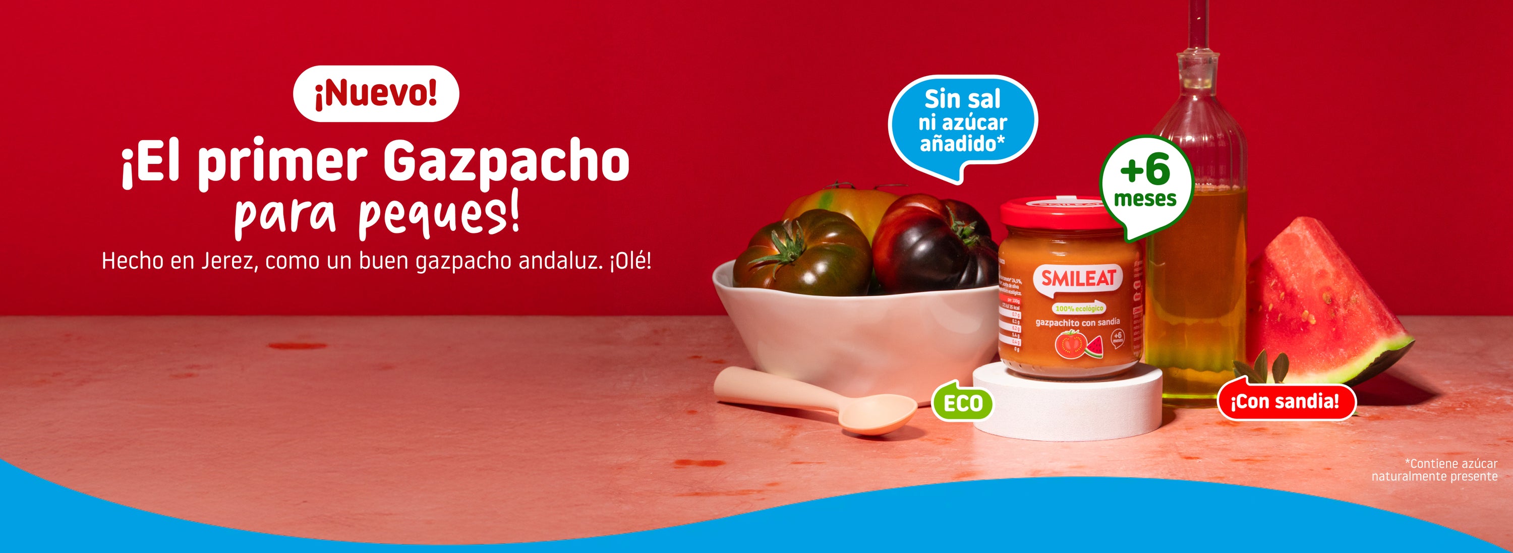 El primer tarrito de gazpacho para peques, hecho en Jerez sin sal ni azúcar añadido