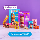 Pack de prueba para smileat kids con los productos barquillos, snacks de frutas y cereales como merienda o snack sin azúcares añadidos
