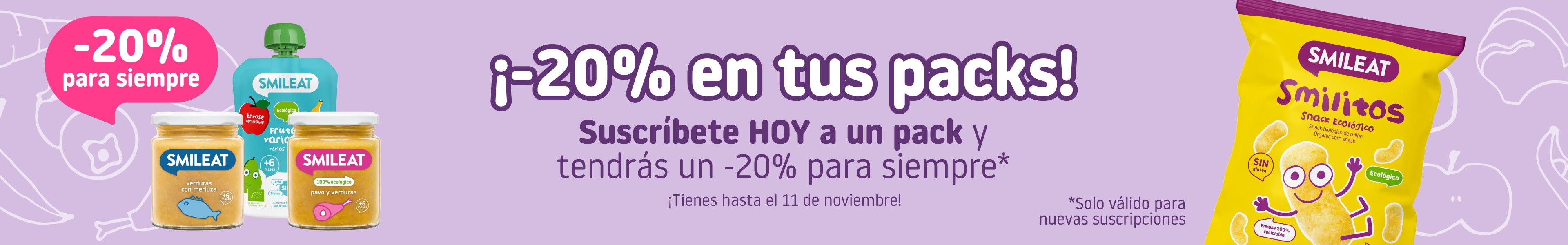 Snacks de alimentación infantil sin conservantes -20% descuento