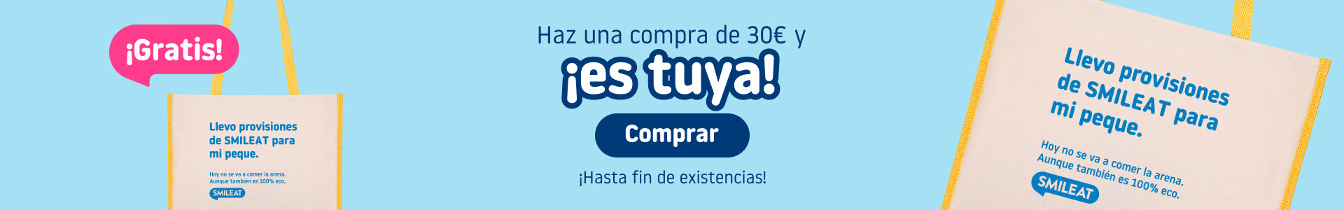 Por la compra superior a 30 euros envío gratis de una bolsa de playa