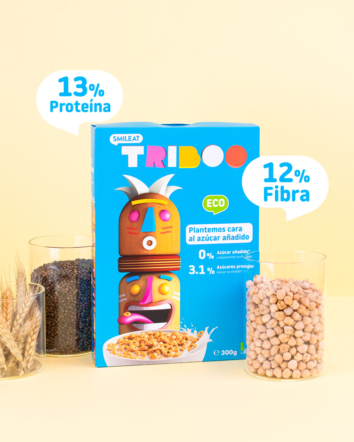 Cereales de desayuno ecológicos con 13% proteína y 12% fibra para tu bebe