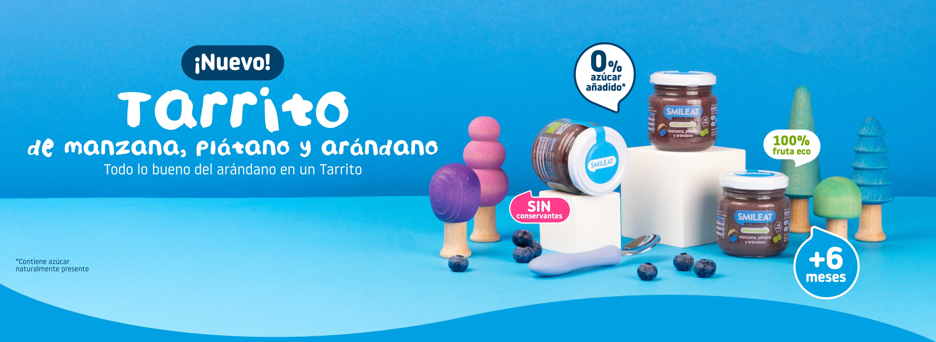 Lanzamiento de tarrito de arándano SMILEAT alimentación infantil ecológica