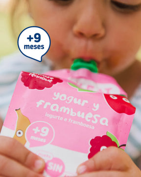 Pouch de yogur y frambuesa