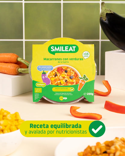 Platito de Macarrones con verduras de la huerta