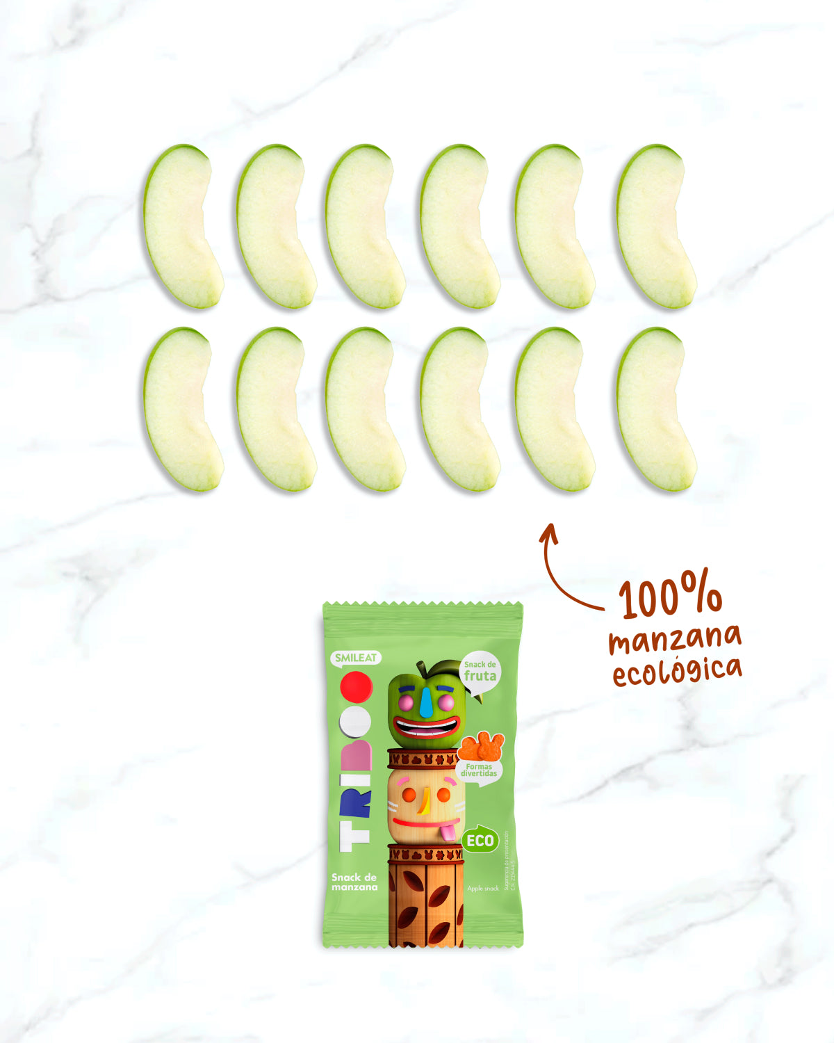 Snack de manzana 100% ecológica