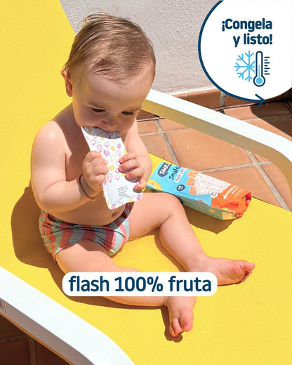 Niño de +6 meses comiendo helado de frutas sin azúcar añadido