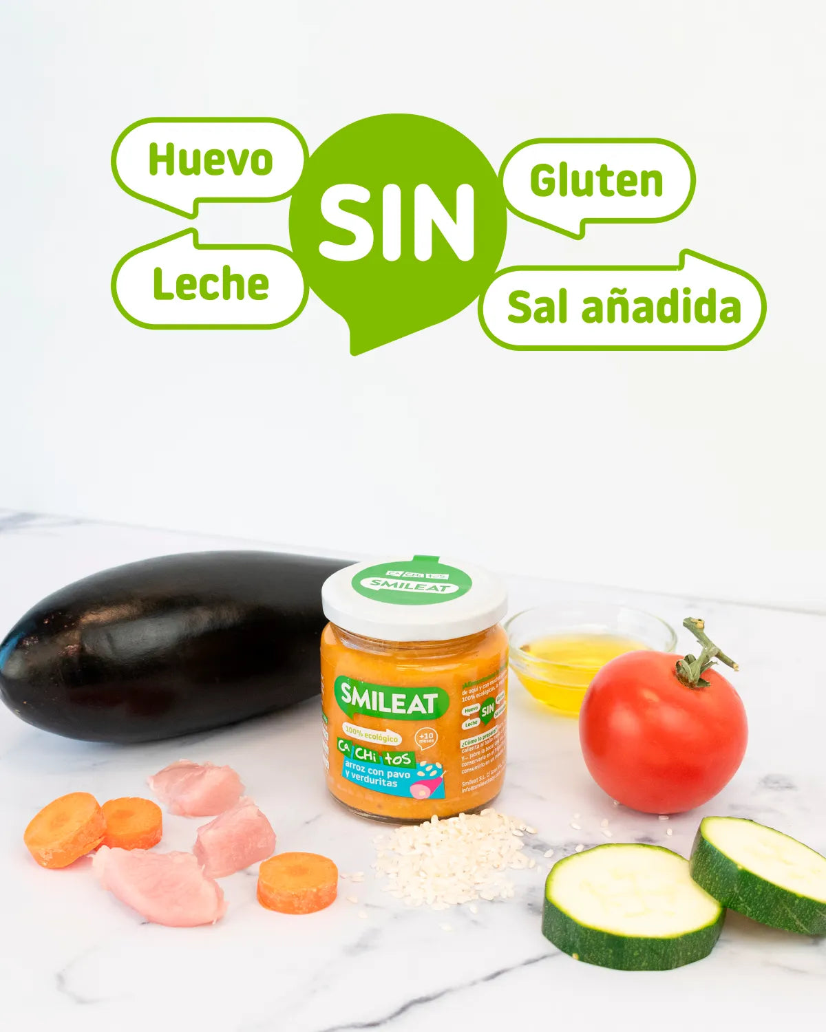 Tarrito de pavo y verduras con trozos para bebes a partir de 8 meses sin gluten ni azúcar añadida