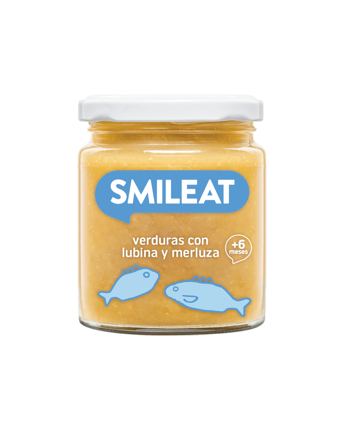 Tarrito SMILEAT para bebes a partir de 6 meses de verduras con lubina y merluza