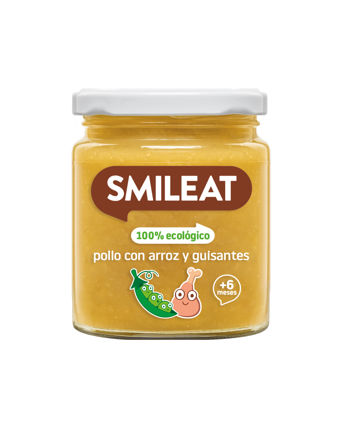 Tarrito 100% ecológico para bebes a partir de 6 meses de pollo con arroz y guisantes