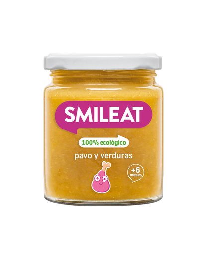 Tarrito SMILEAT 100% ecológico de pavo y verduras a partir de 6 meses