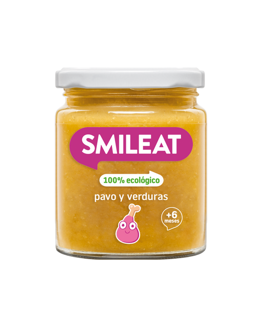 Tarrito SMILEAT 100% ecológico de pavo y verduras a partir de 6 meses