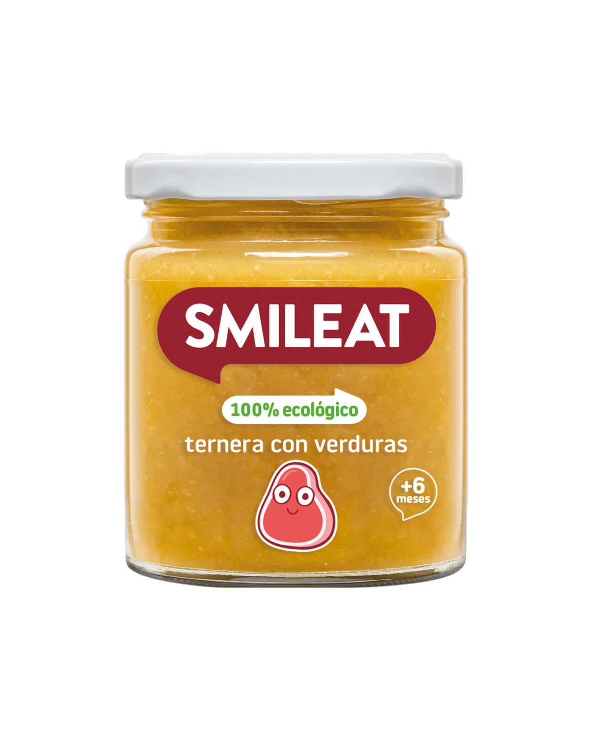 Tarrito SMILEAT 100% ecológico de ternera con verduras para bebes a partir de 6 meses