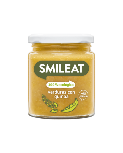 Tarrito ecológico SMILEAT de verduras con quinoa para bebes a partir de 6 meses