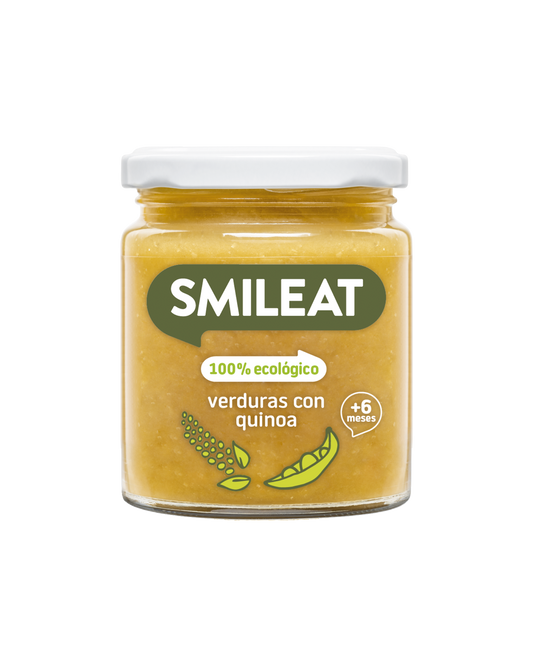 Tarrito ecológico SMILEAT de verduras con quinoa para bebes a partir de 6 meses