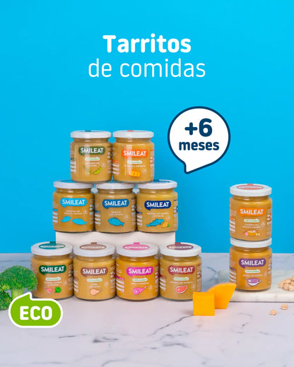 SMILEAT organic baby food jars in a variety of flavors for babies 6 months and older