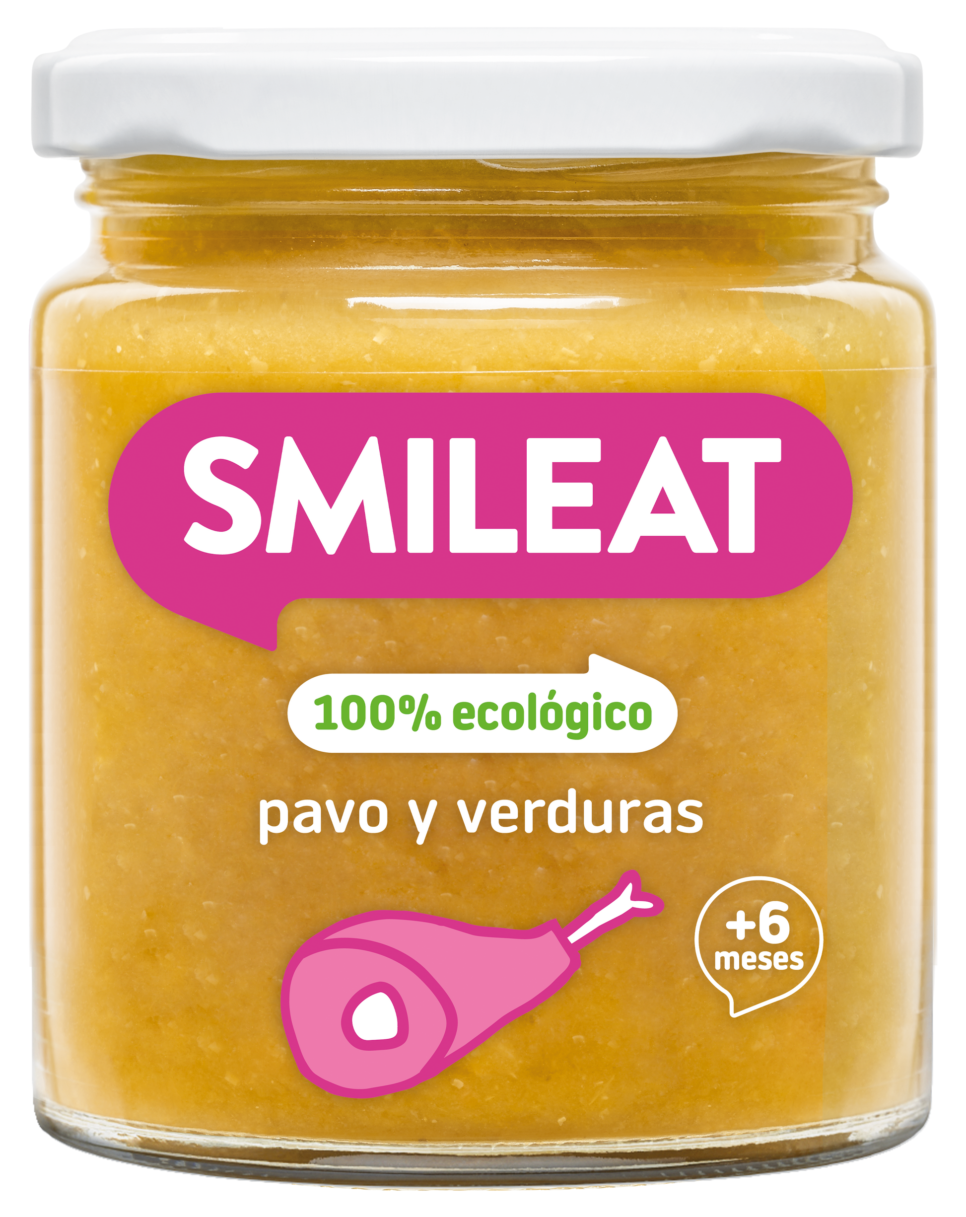Organic baby food jar for babies 6 months and older, featuring turkey and vegetables