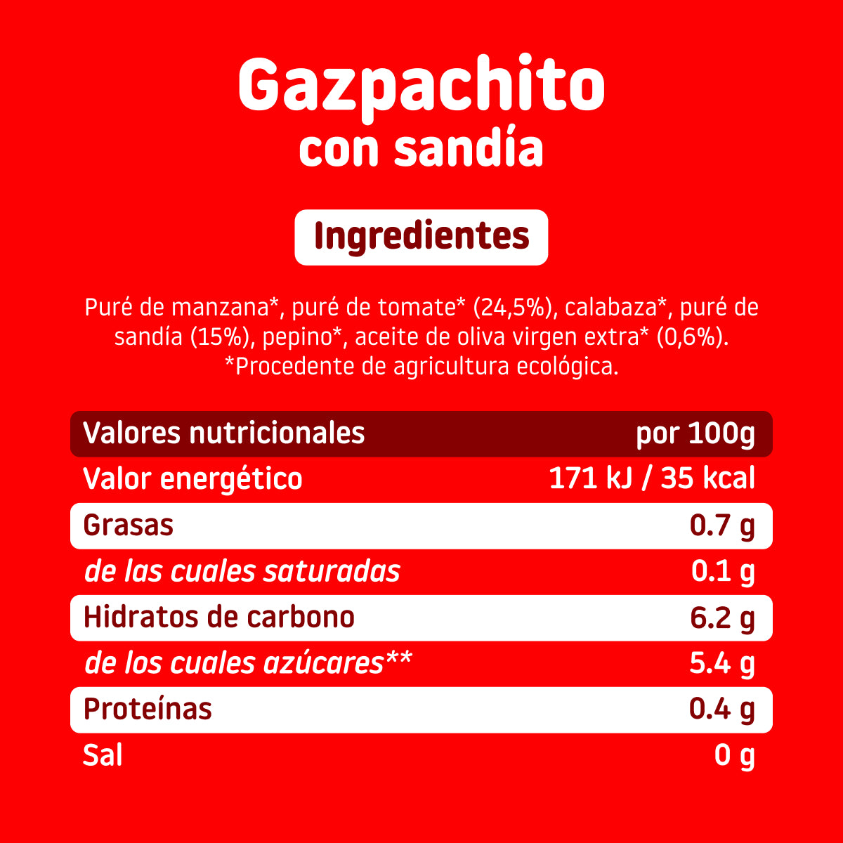 Tarrito de Gazpachito con sandía
