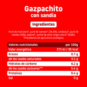 Small jar of watermelon gazpacho