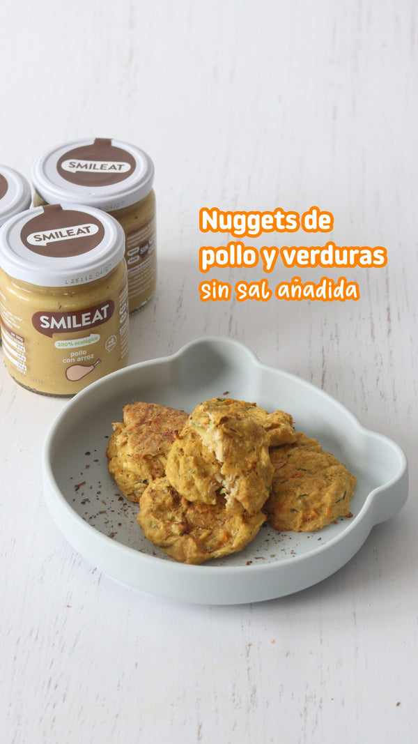 Nuggets de pollo y verduras sin sal añadida para bebes a partir de 6 meses