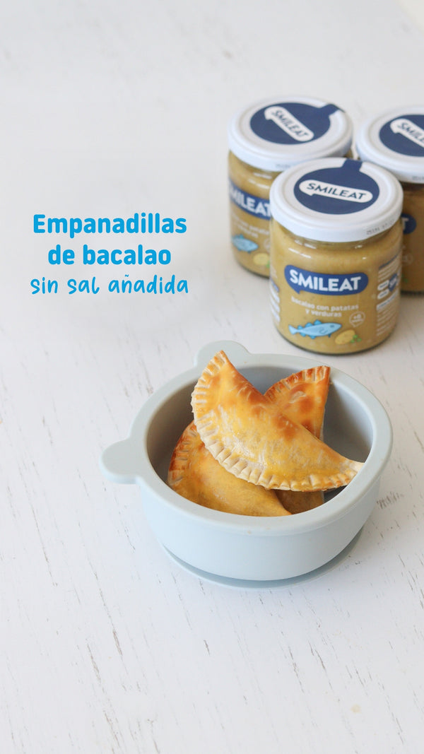 Empanadillas de bacalao sin sal añadida para bebes a partir de 6 meses