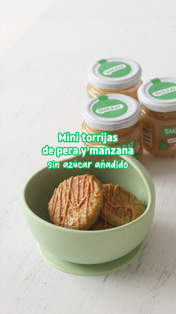 Mini torrijas de pera y manzana sin azúcar añadido