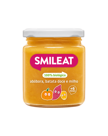 Boião de abóbora batata doce e milho +6 meses 100% ecológico