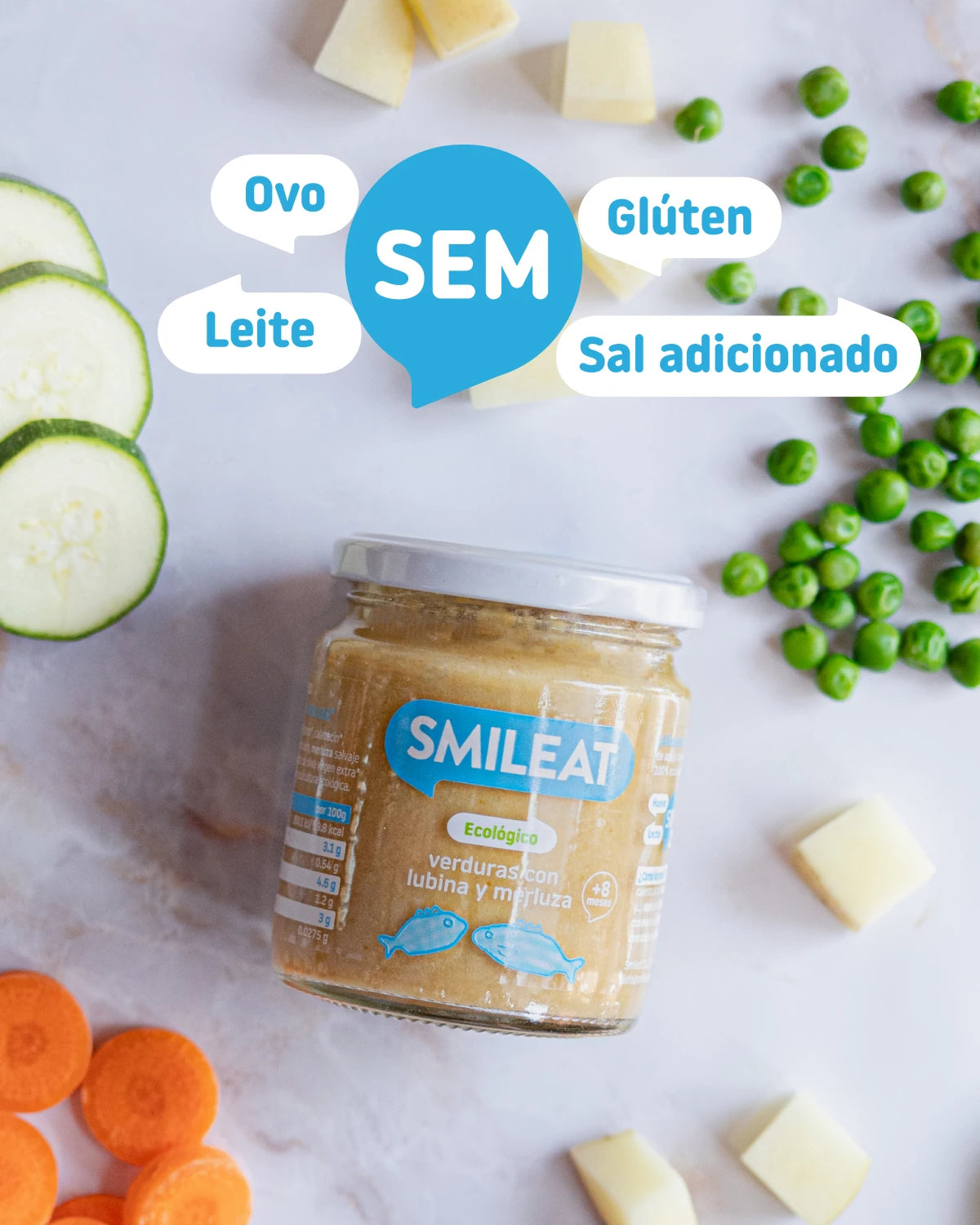 Alergénios Um boião ideal para incluir peixe na dieta.