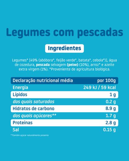 Boião de legumes com pescada Pescada com legumes versão deliciosa.