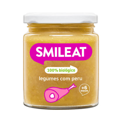 Boião de legumes com peru