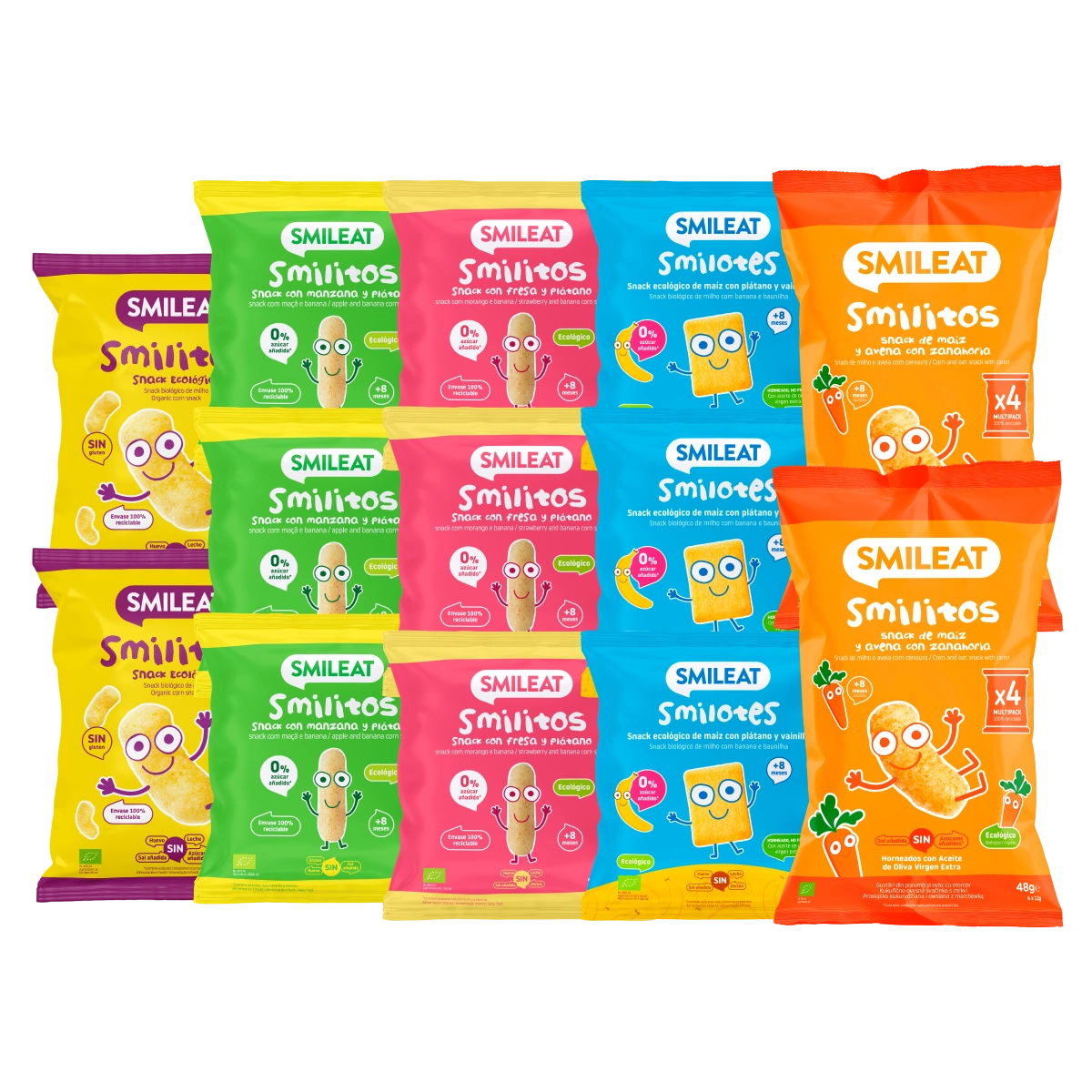 Pack de oferta de snacks para bebes a partir de 8 meses sin azúcar añadido