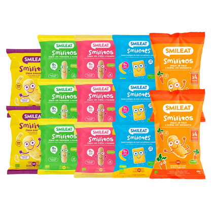 Pack de oferta de snacks para bebes a partir de 8 meses sin azúcar añadido