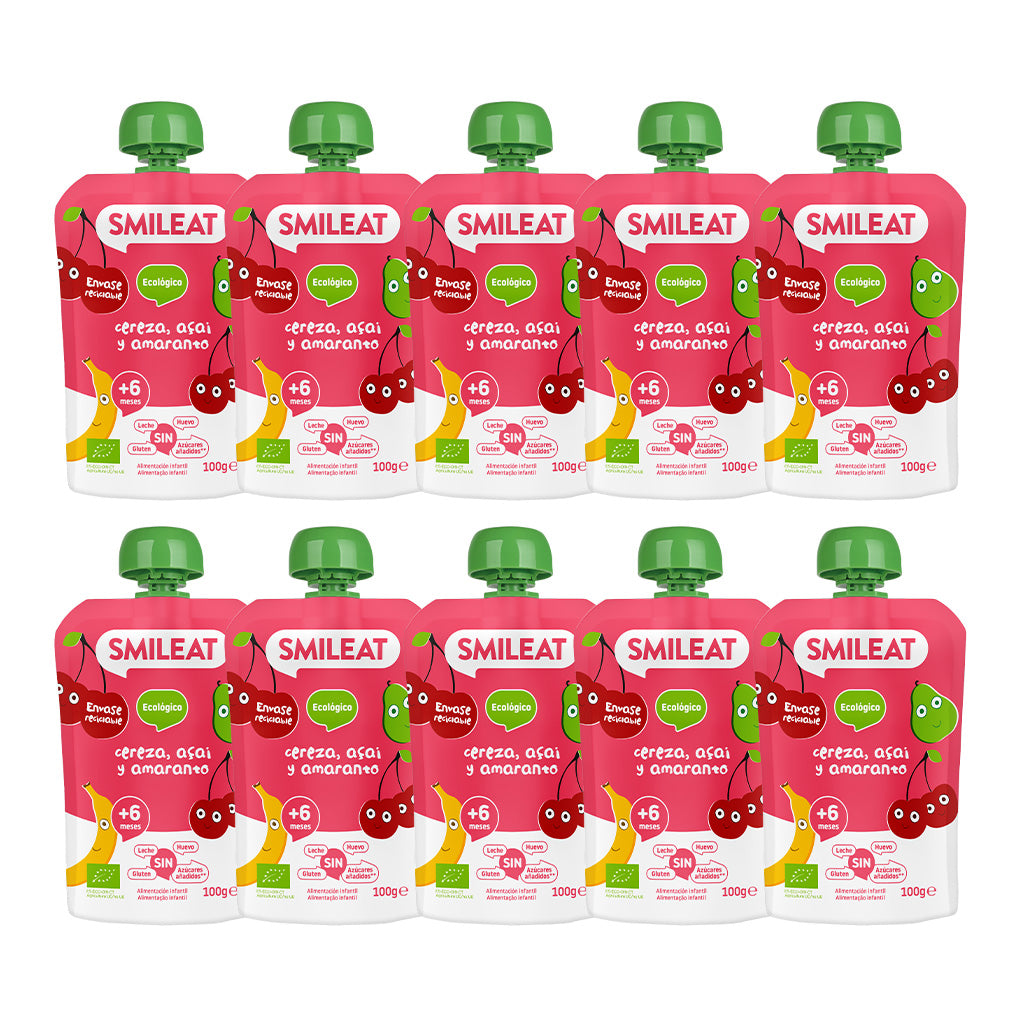 Pack Pouches cereza, açai y amaranto 10 Uds