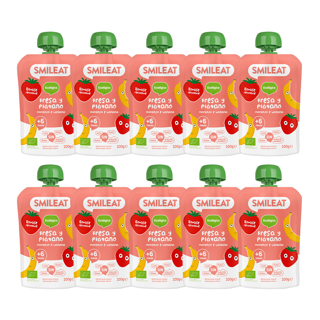 Pack Pouches strawberry and banana 10 pcs.