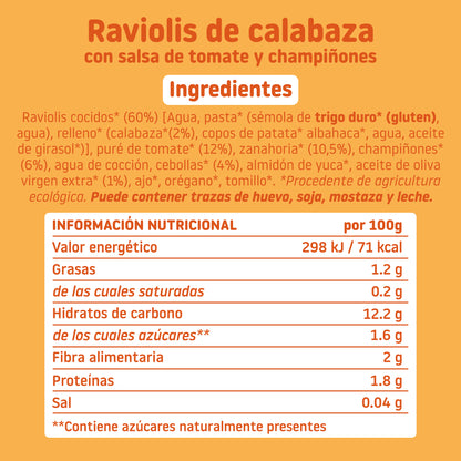 ingredientes de pasta preparada para niños sin conservantes con salsa de tomate